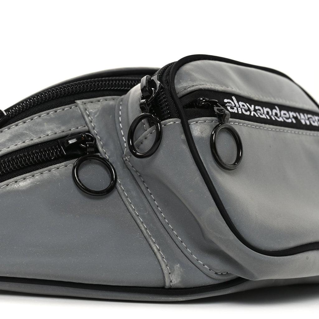 Nylon Logo Printed Attica Belt Bag Reflective Silver