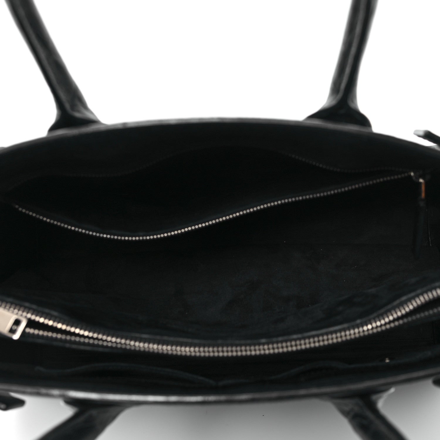 Calfskin Crocodile Embossed Large Sac De Jour Carryall Black
