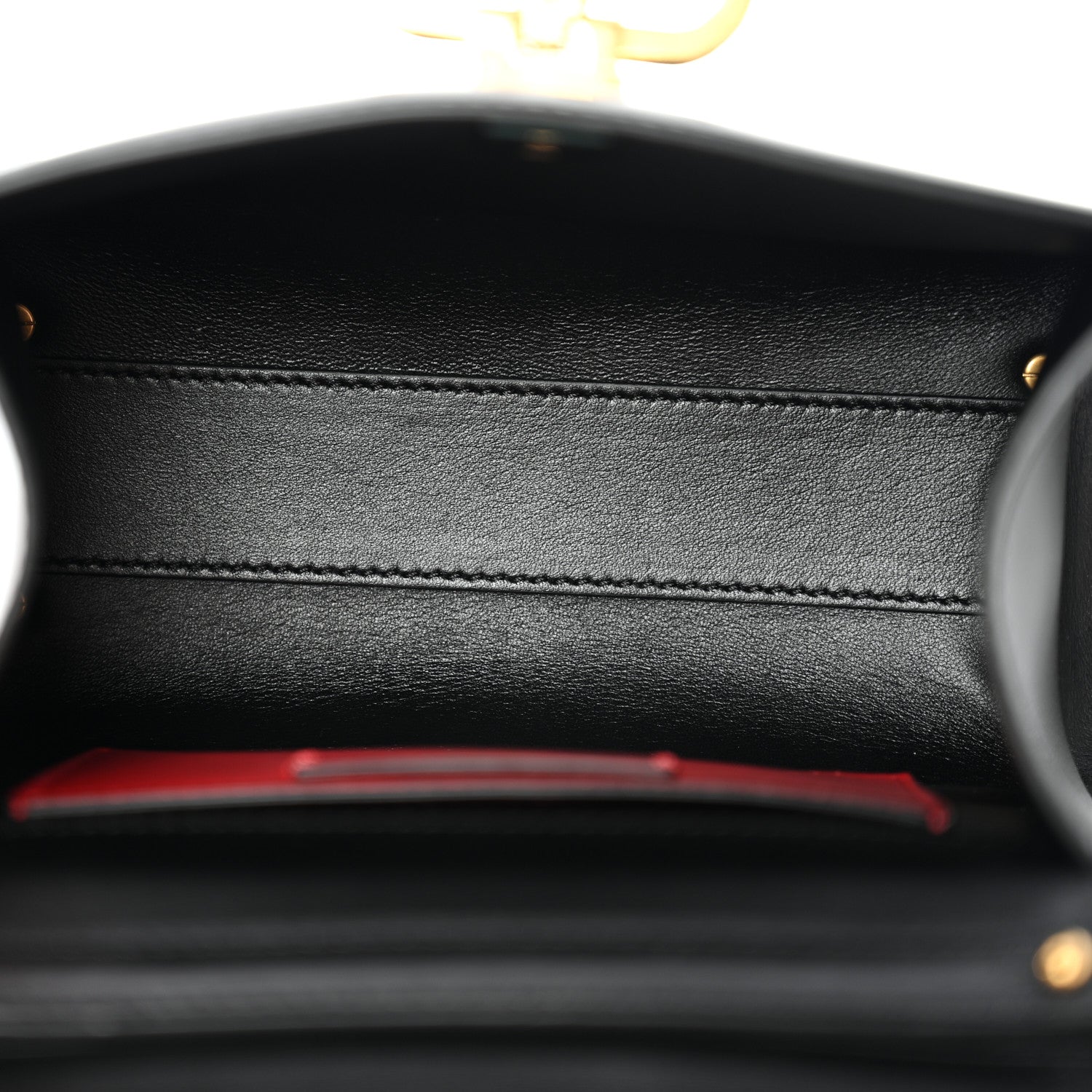 Calfskin Mini VSling Top Handle Bag Black
