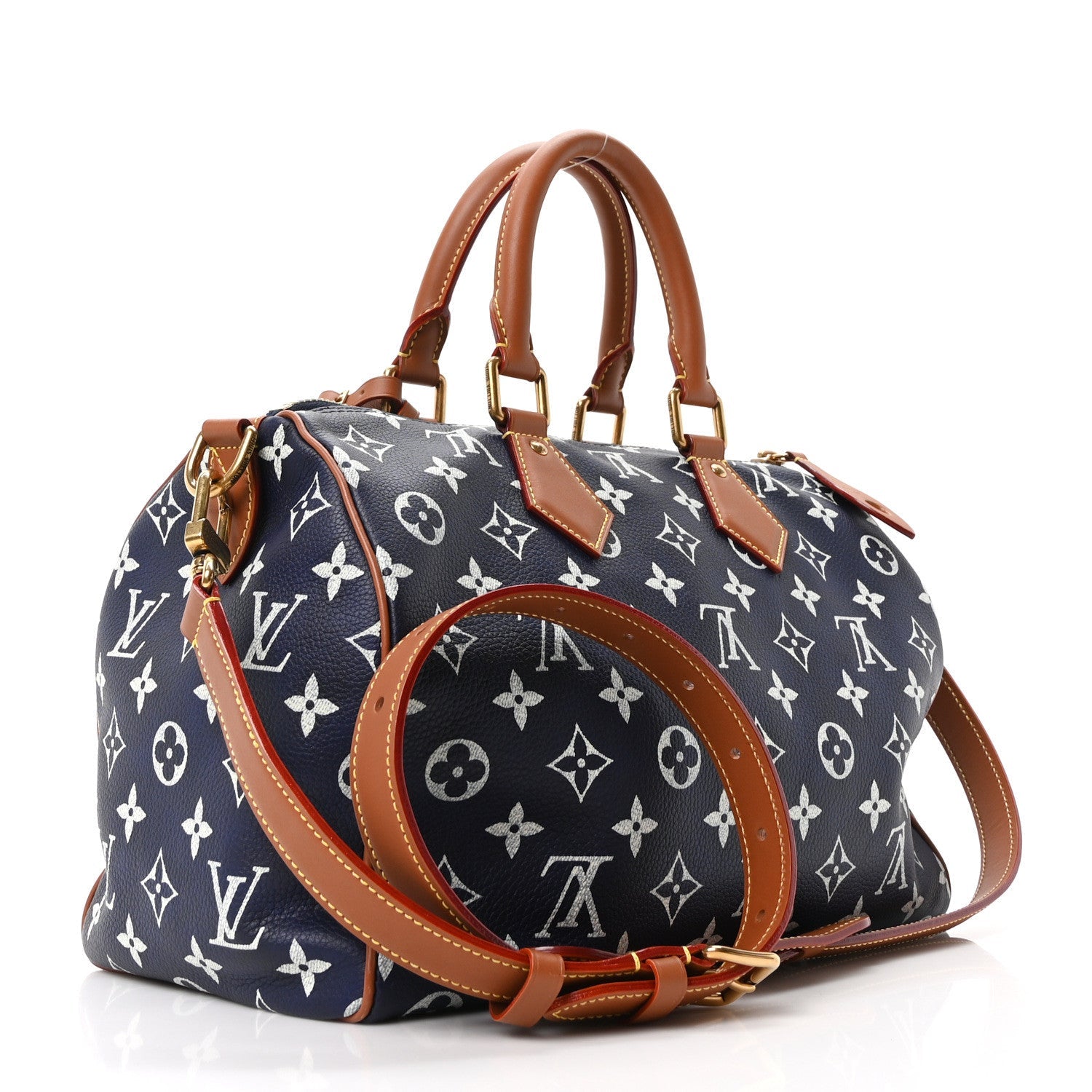 Calfskin Monogram Speedy P9 Bandouliere 30 Indigo
