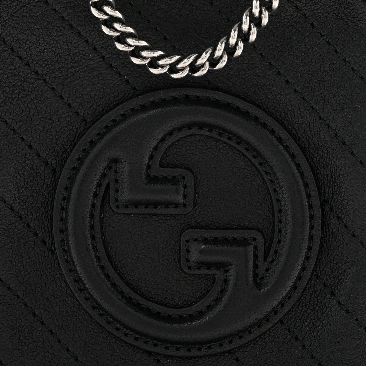 Sakai Be Green Calfskin Diagonal Stitched Mini Blondie Vertical Shoulder Bag Black