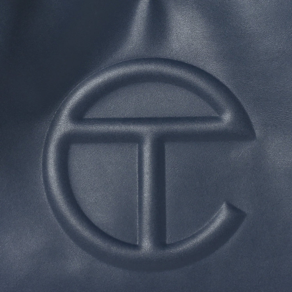 Vegan Leather Medium Shopping Bag Navy