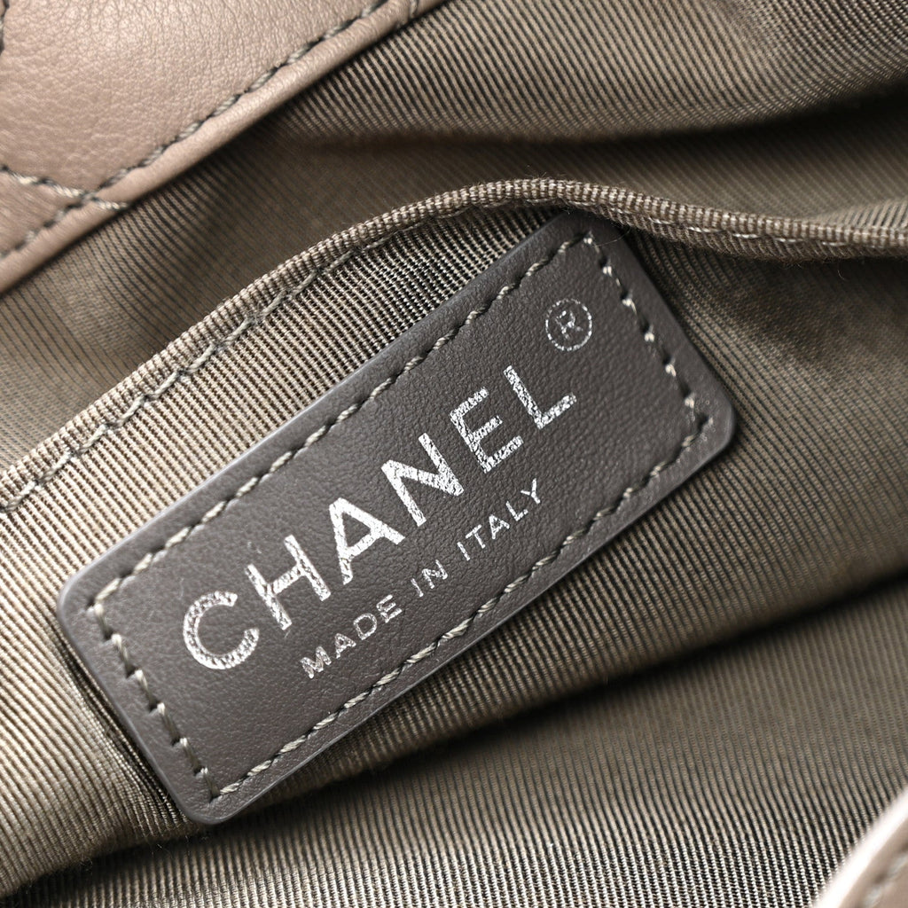 Calfskin Stitched Large Hobo Grey