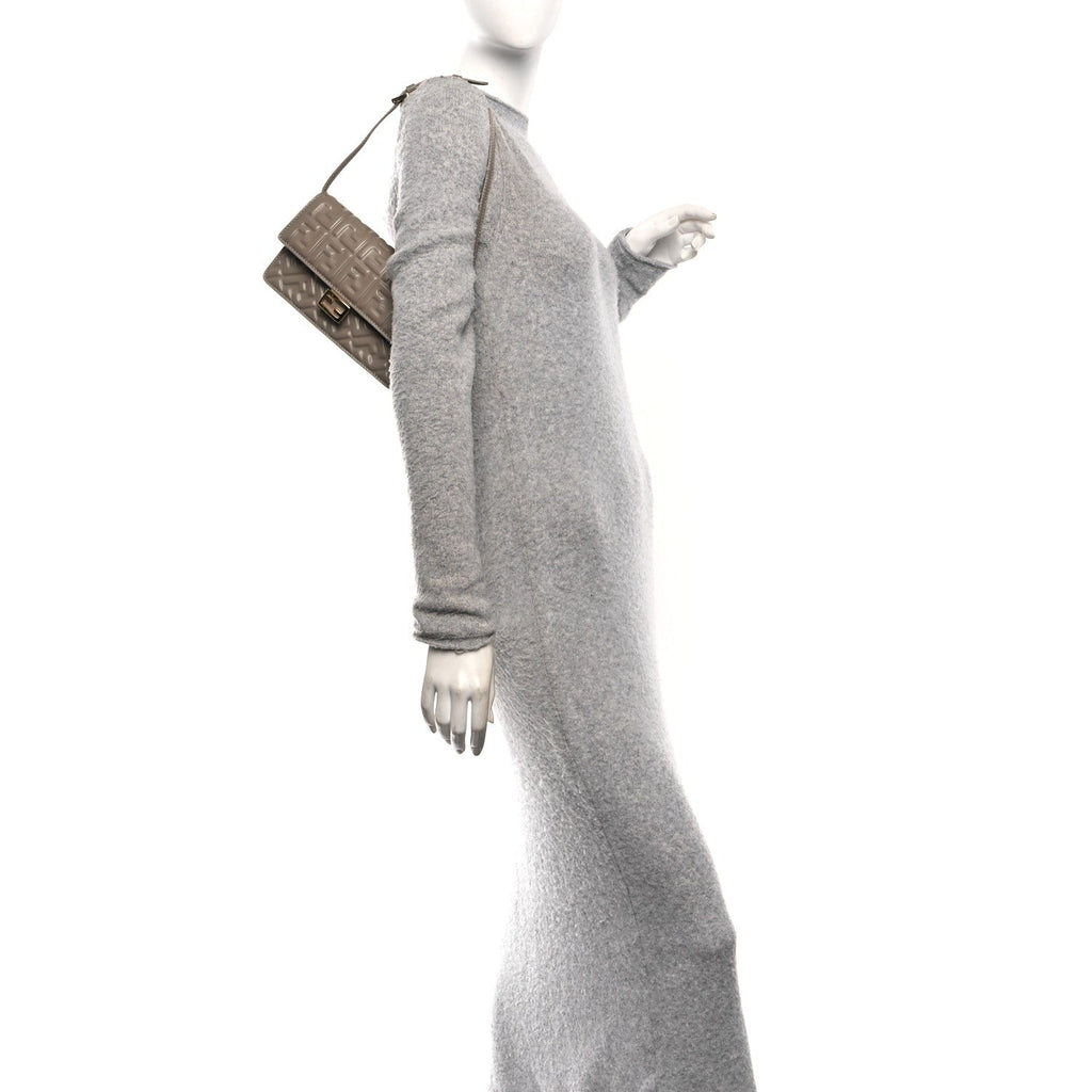 Nappa Matisse FF Embossed Wallet On Chain Baguette Grey