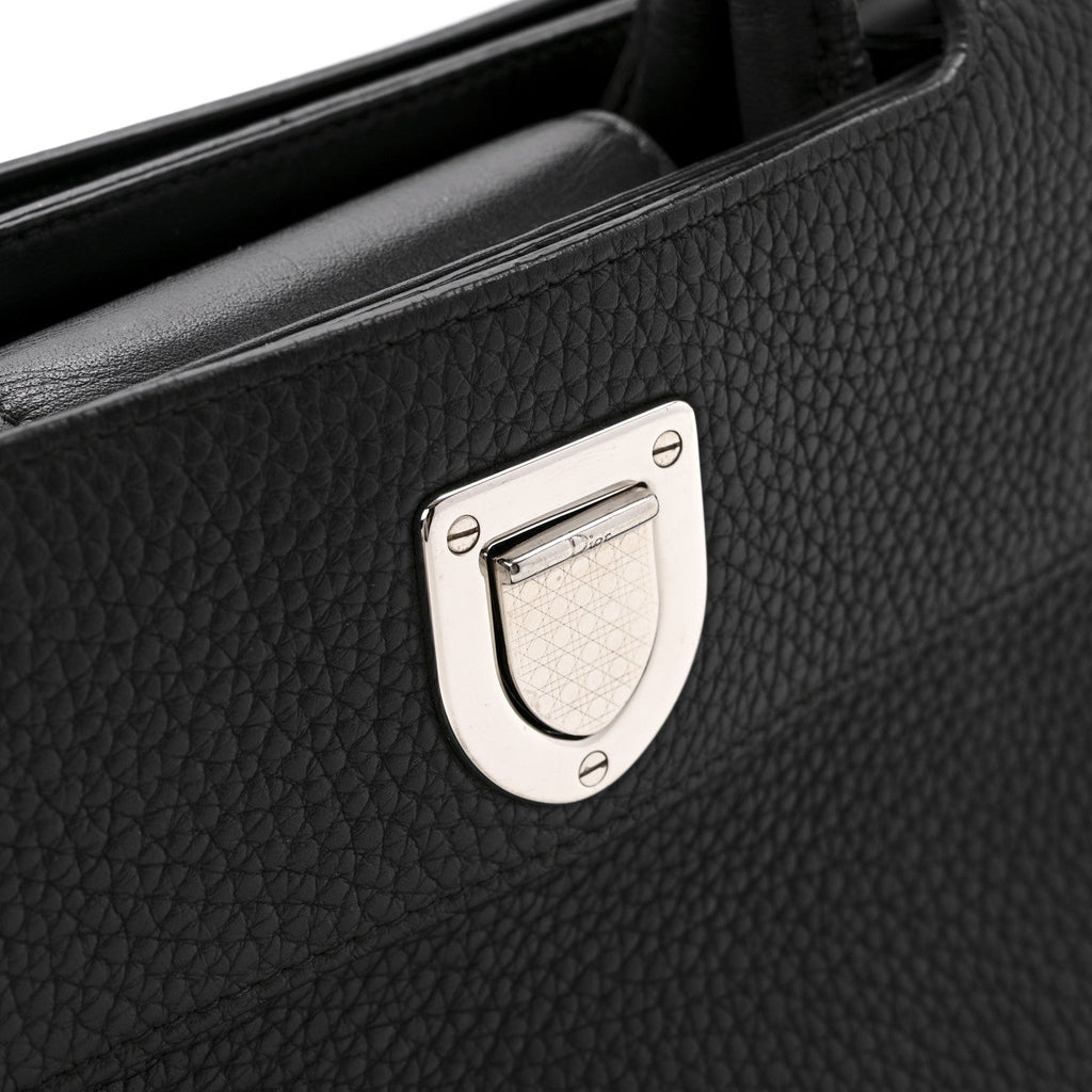 Grained Calfskin Mini Diorever Flap Black