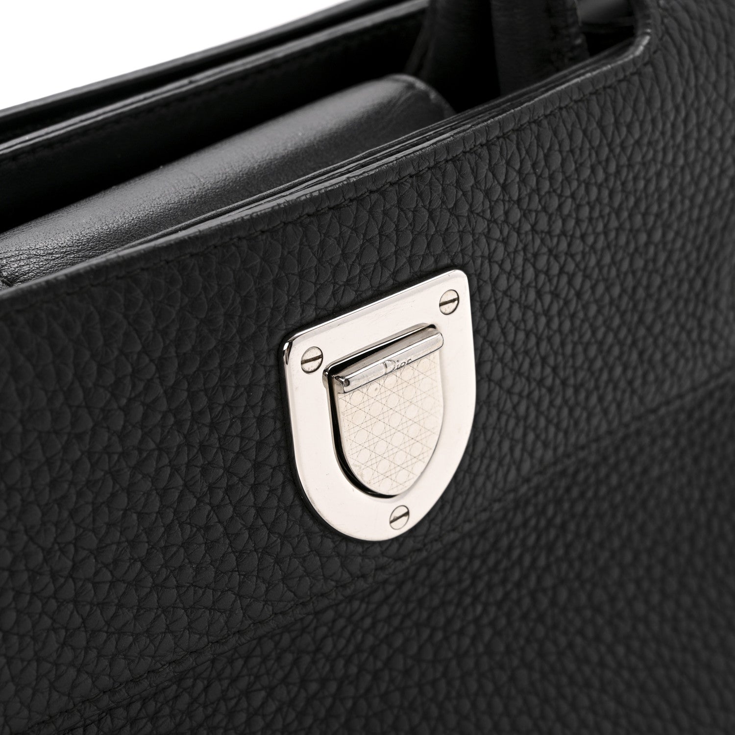Grained Calfskin Mini Diorever Flap Black