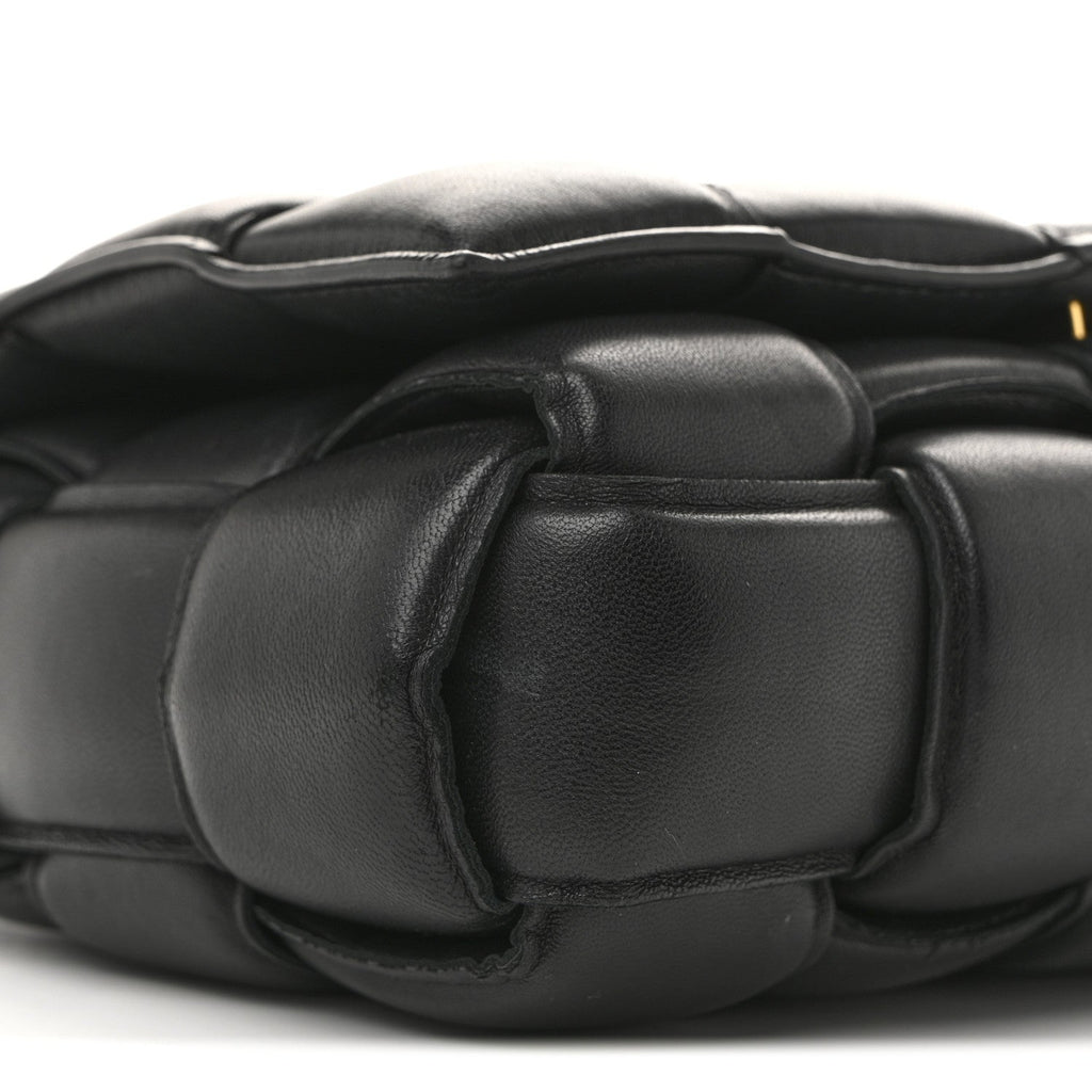 Nappa Maxi Intreccio Padded Cassette Crossbody Bag Black