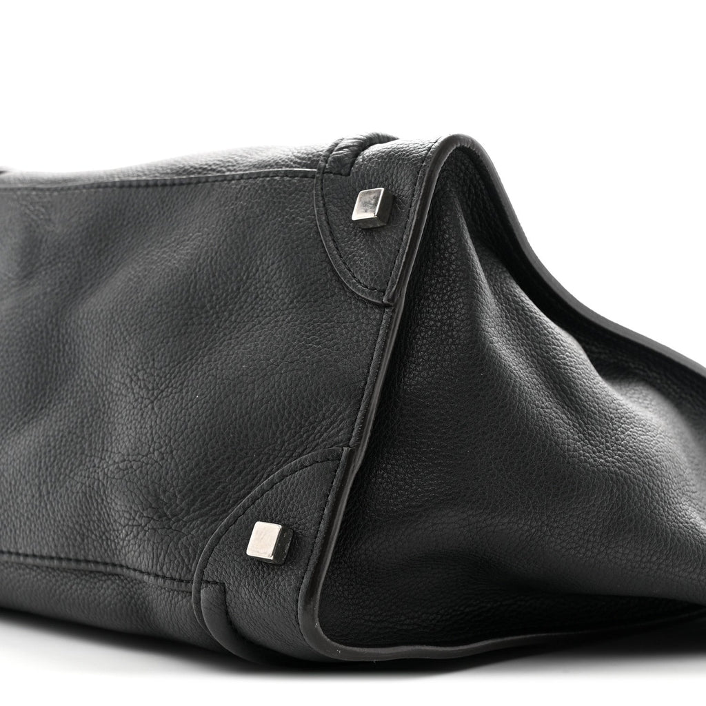 Drummed Calfskin Mini Luggage Black