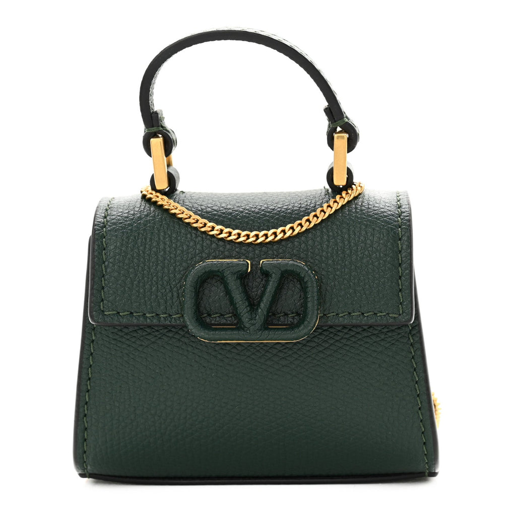 Calfskin Micro VSling Top Handle Shoulder Bag  Green