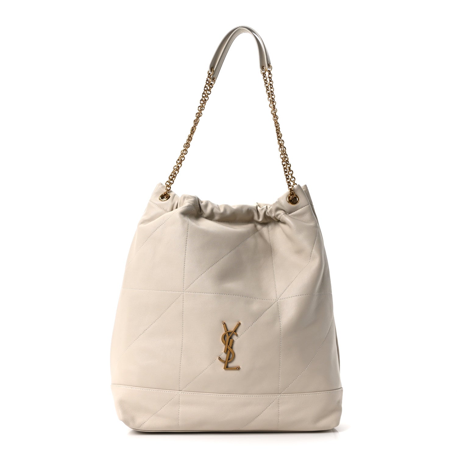 Lambskin Matelasse Monogram Large Jamie 4.3 Pochon Crema Soft