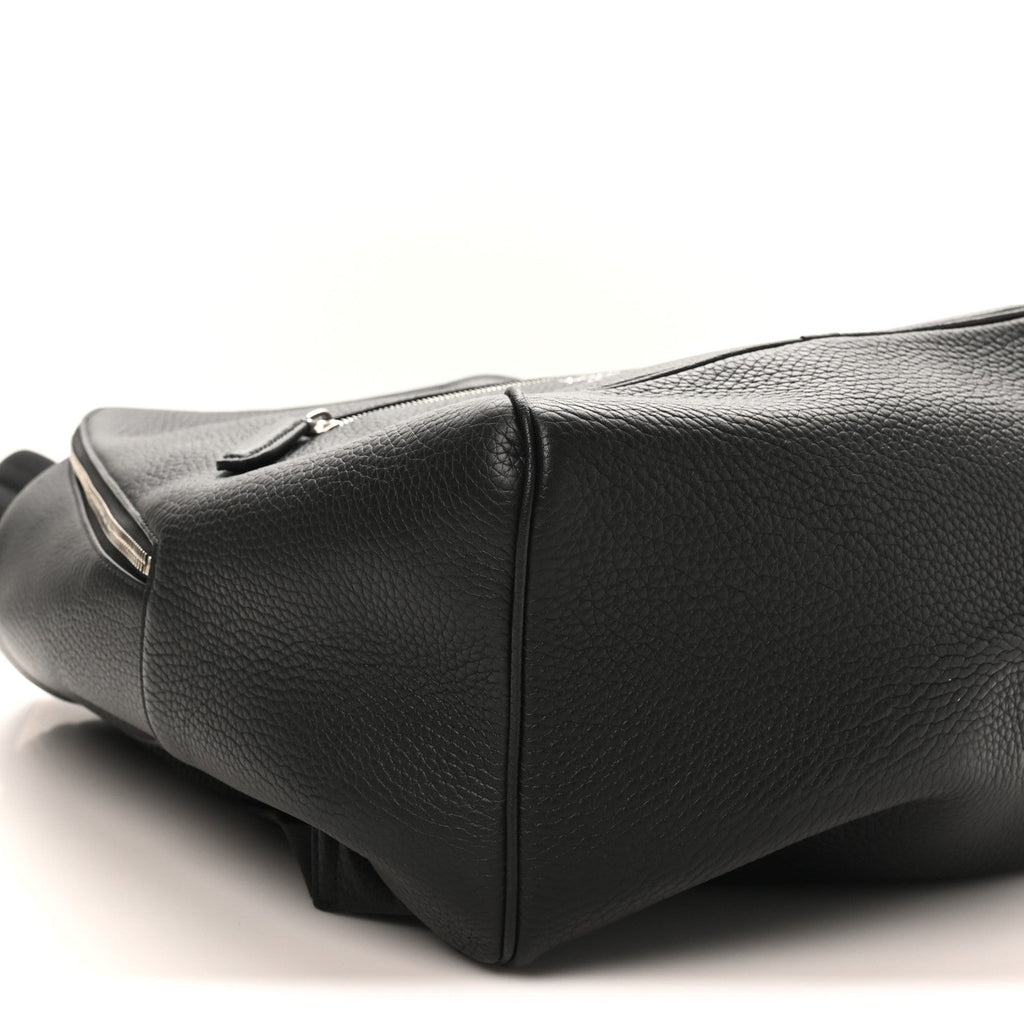 Heavy Grained Calfskin City Backpack Black