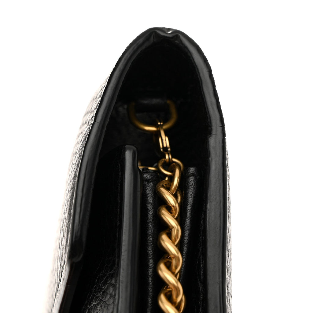 Calfskin GG Marmont Chain Wallet Black