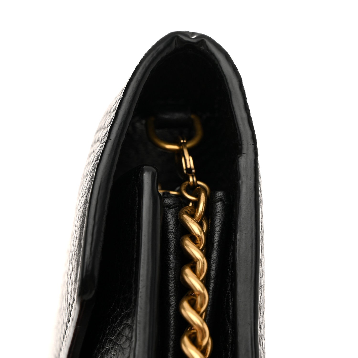 Calfskin GG Marmont Chain Wallet Black