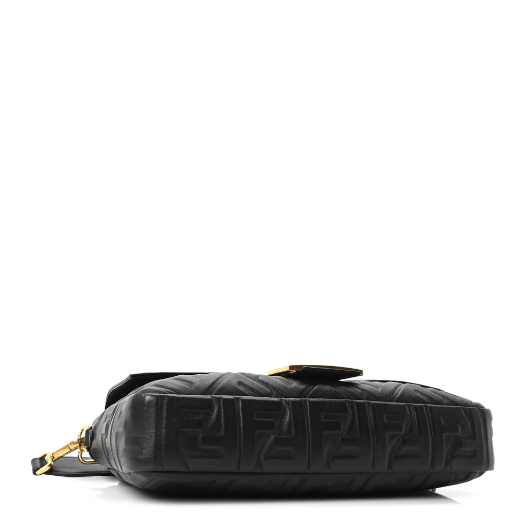 Nappa FF 1974 Embossed Large Baguette Black