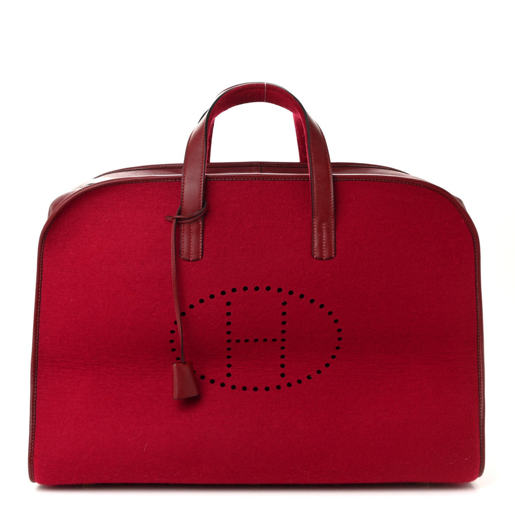 Felt Barenia Feu2Dou Travel Bag Rouge Vif Rouge H
