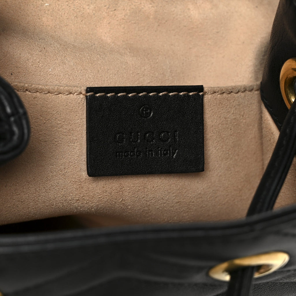 Calfskin Matelasse GG Marmont Flap Backpack Black