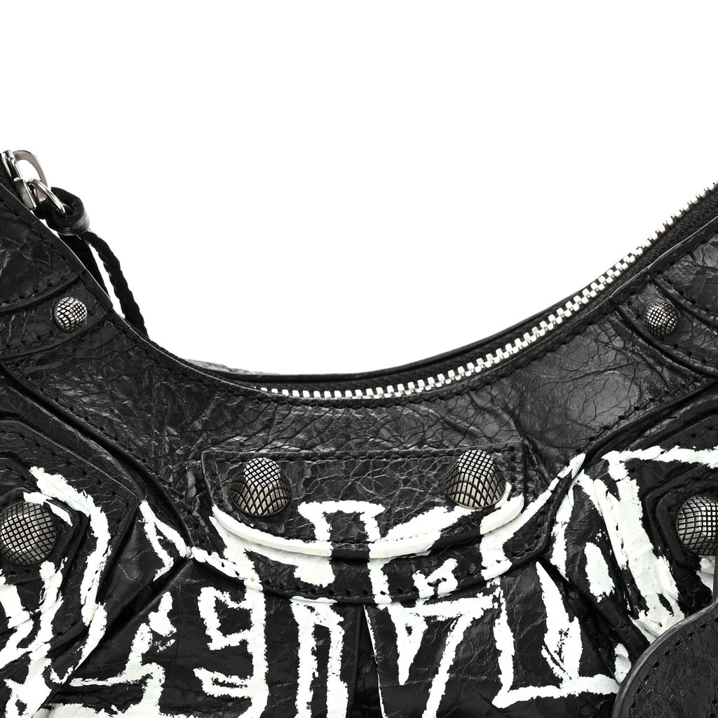 Agneau Arena Lunar New Year Graffiti Logo Le Cagole Shoulder Bag XS Black