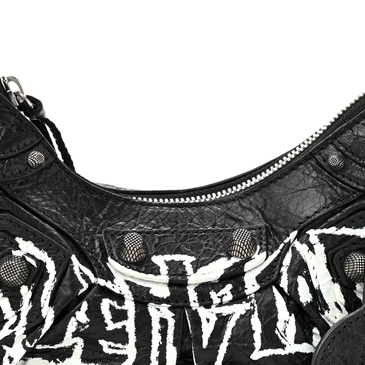 Agneau Arena Lunar New Year Graffiti Logo Le Cagole Shoulder Bag XS Black