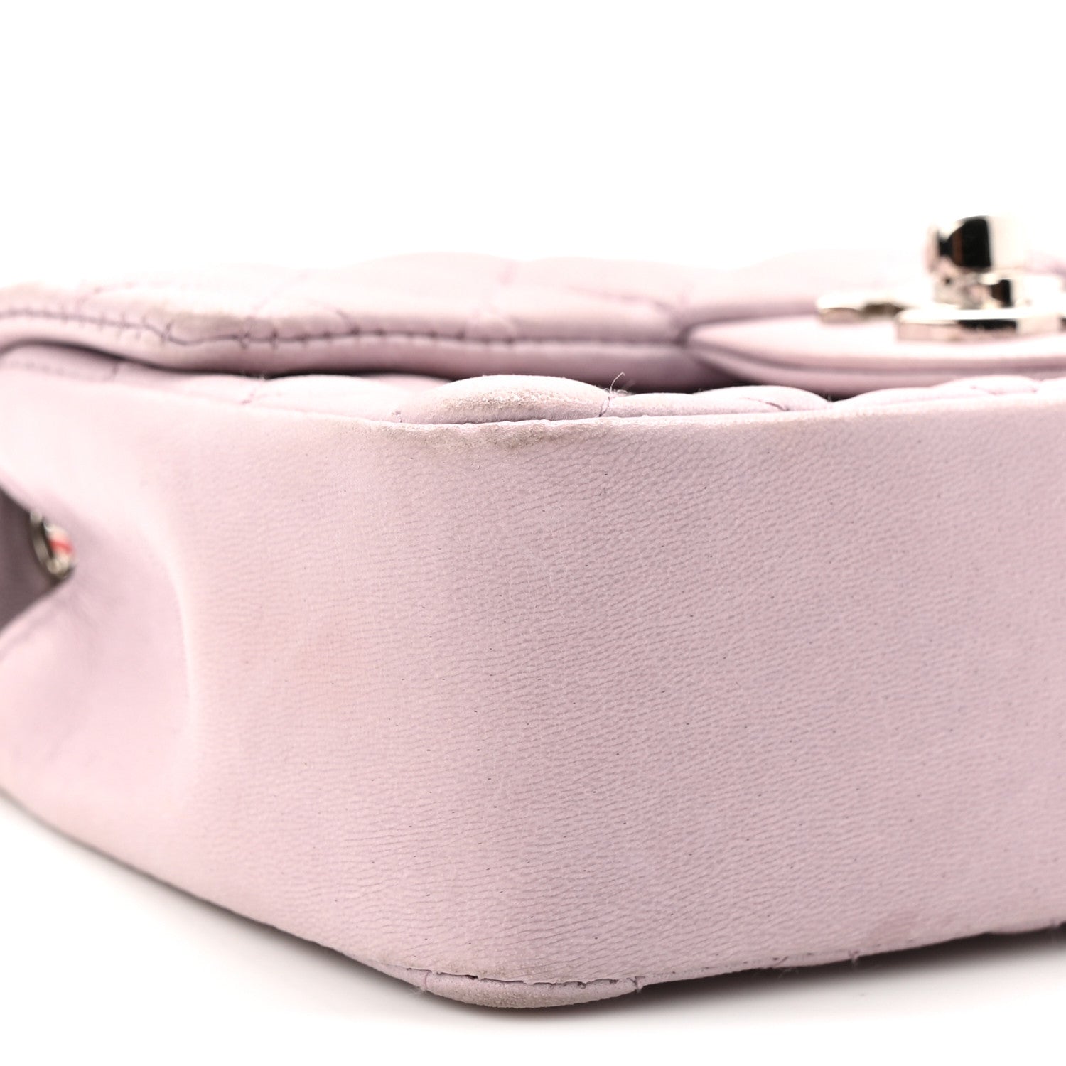 Lambskin Quilted Extra Mini Valentine Flap Lilac