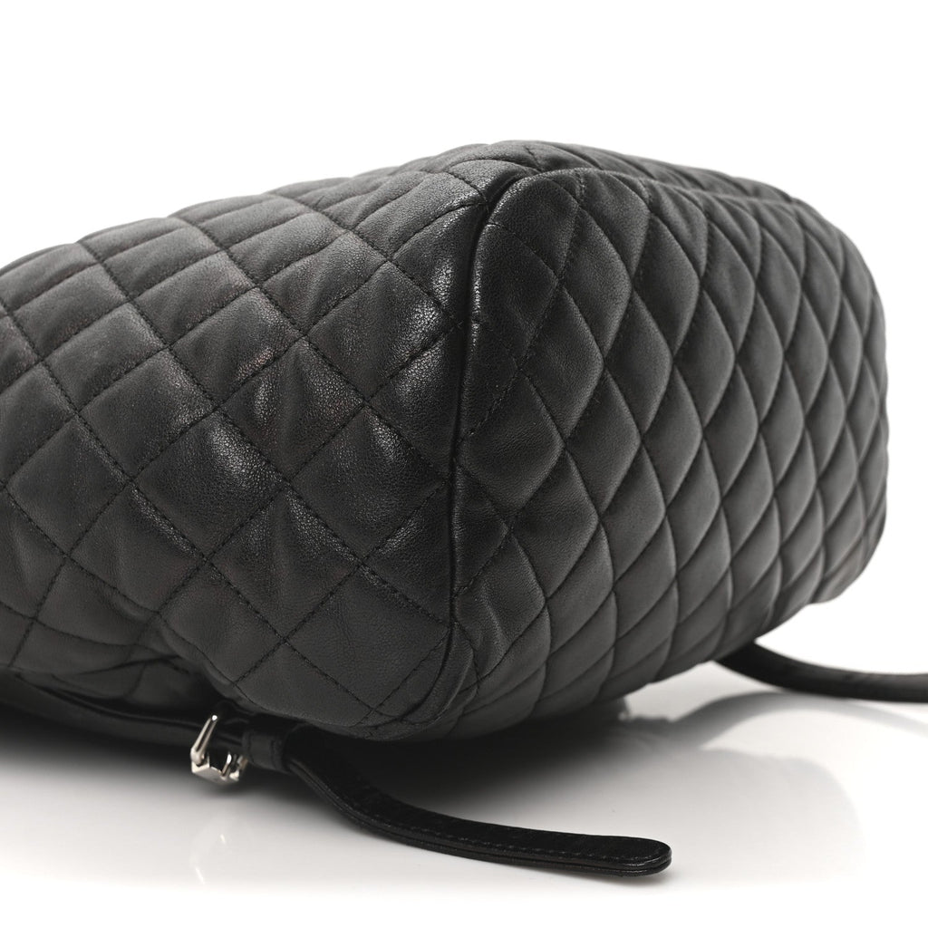 Calfskin Quilted Large Urban Spirit Backpack Black