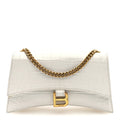 Calfskin Crocodile Small Crush Chain Bag White