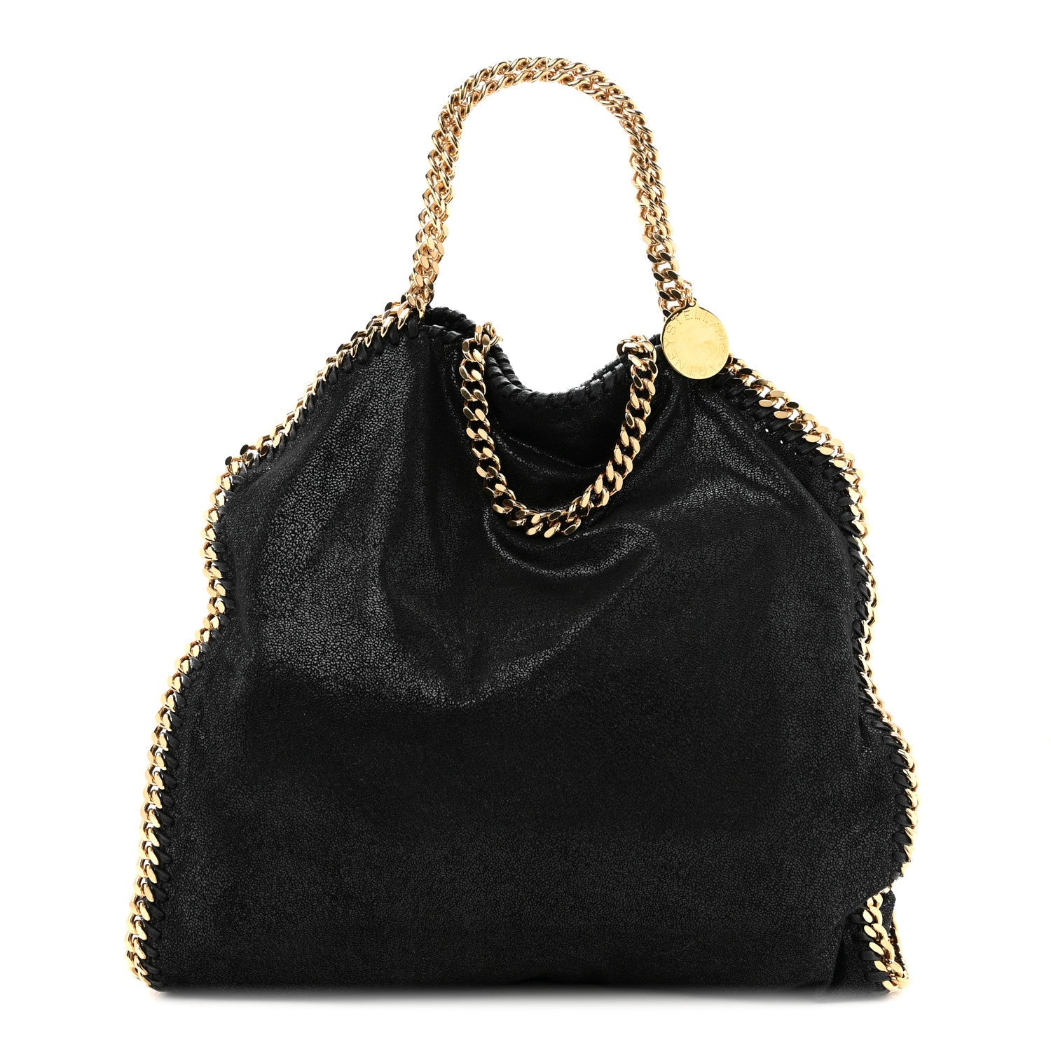 Shaggy Deer Small Falabella Fold Over Tote Black