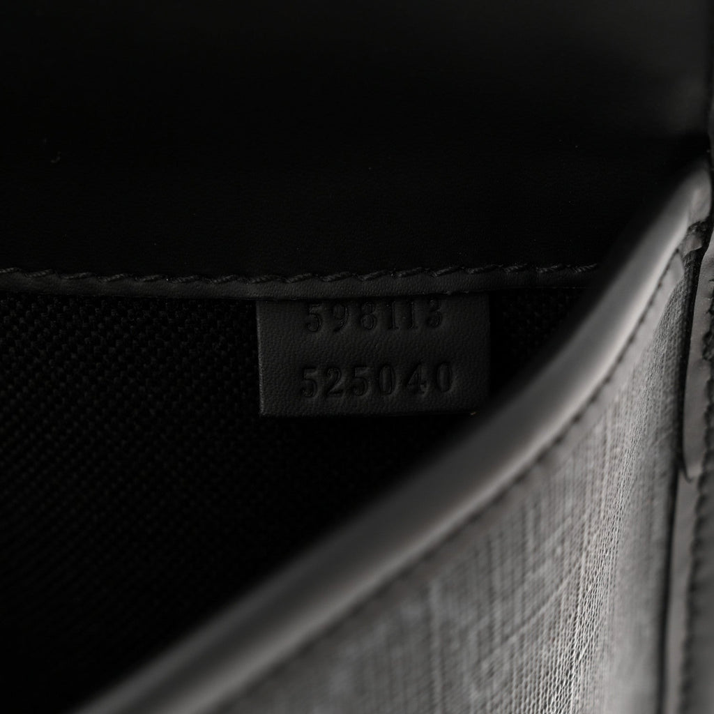 GG Supreme Monogram Web Slim Belt Bag Black Grey