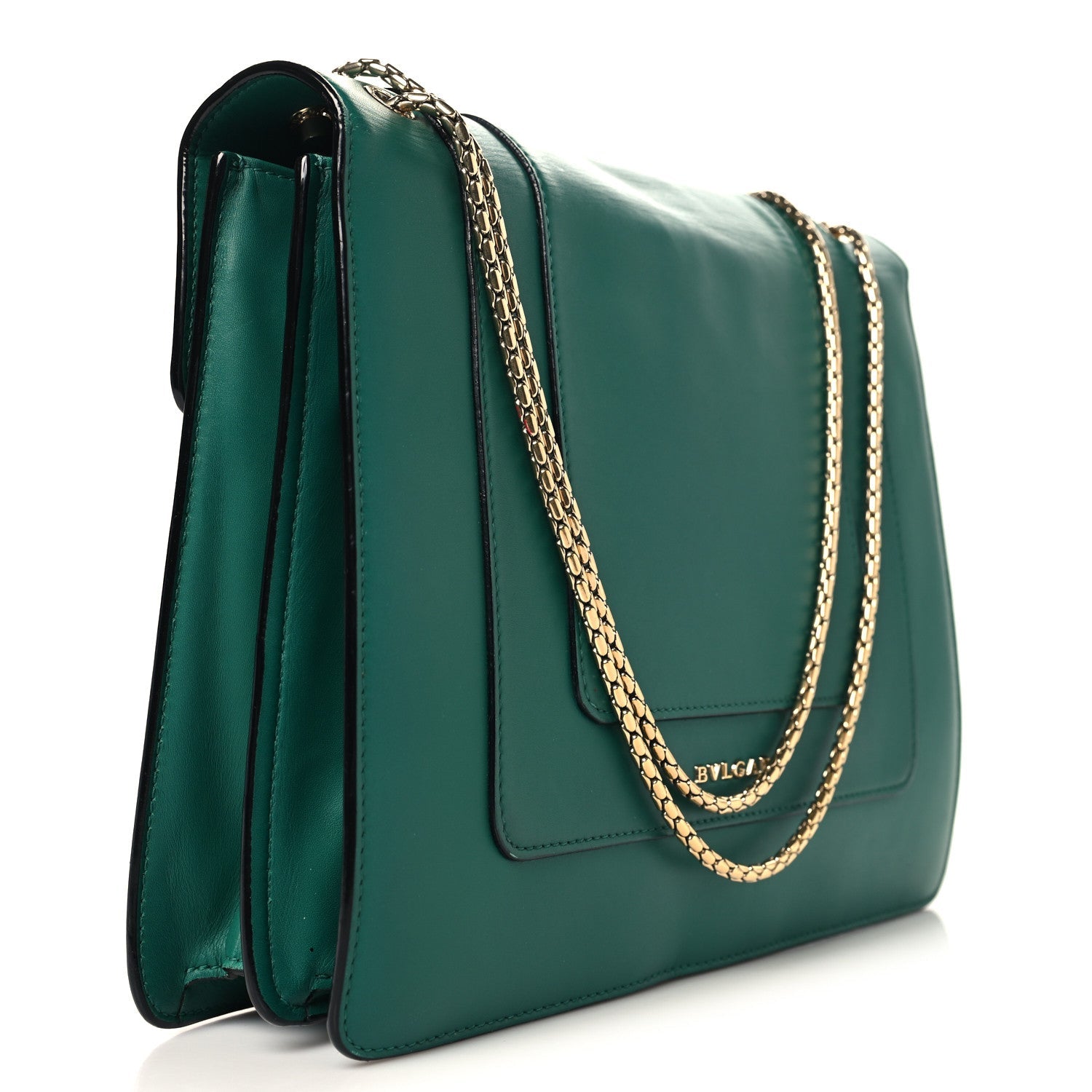 Calfskin Serpenti Forever Medium Shoulder Bag Emerald Green