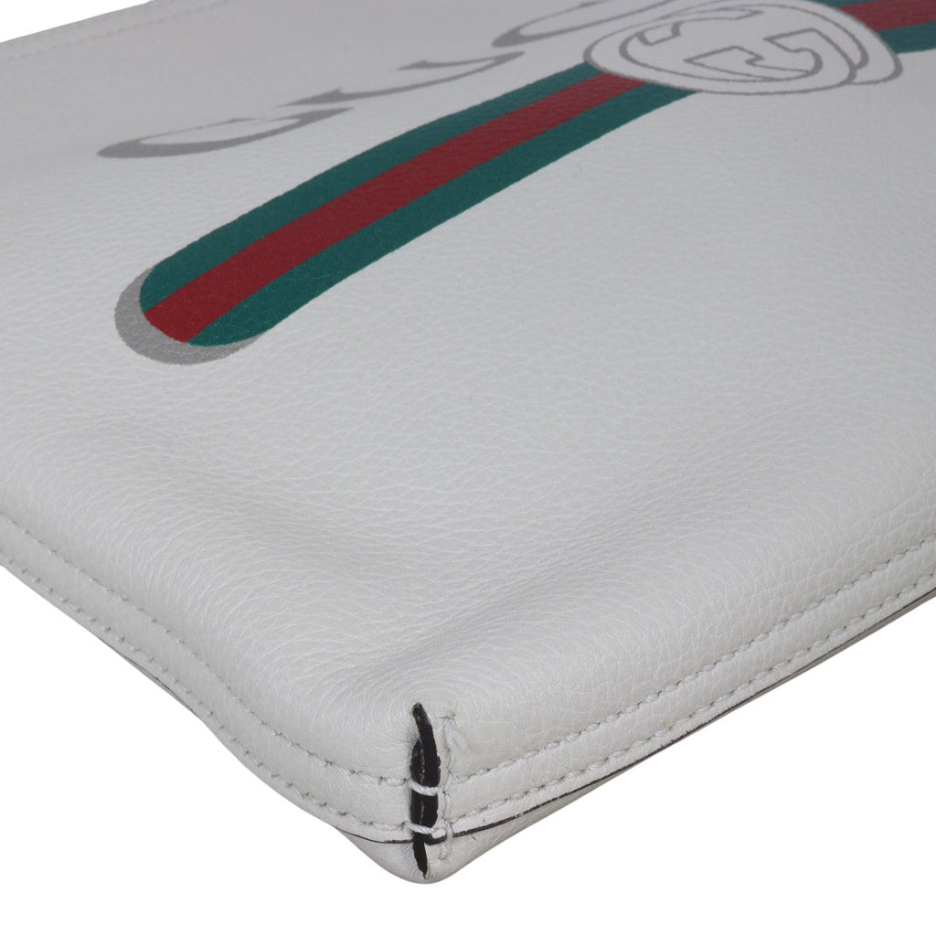 Gucci Logo Print Leather Pouch