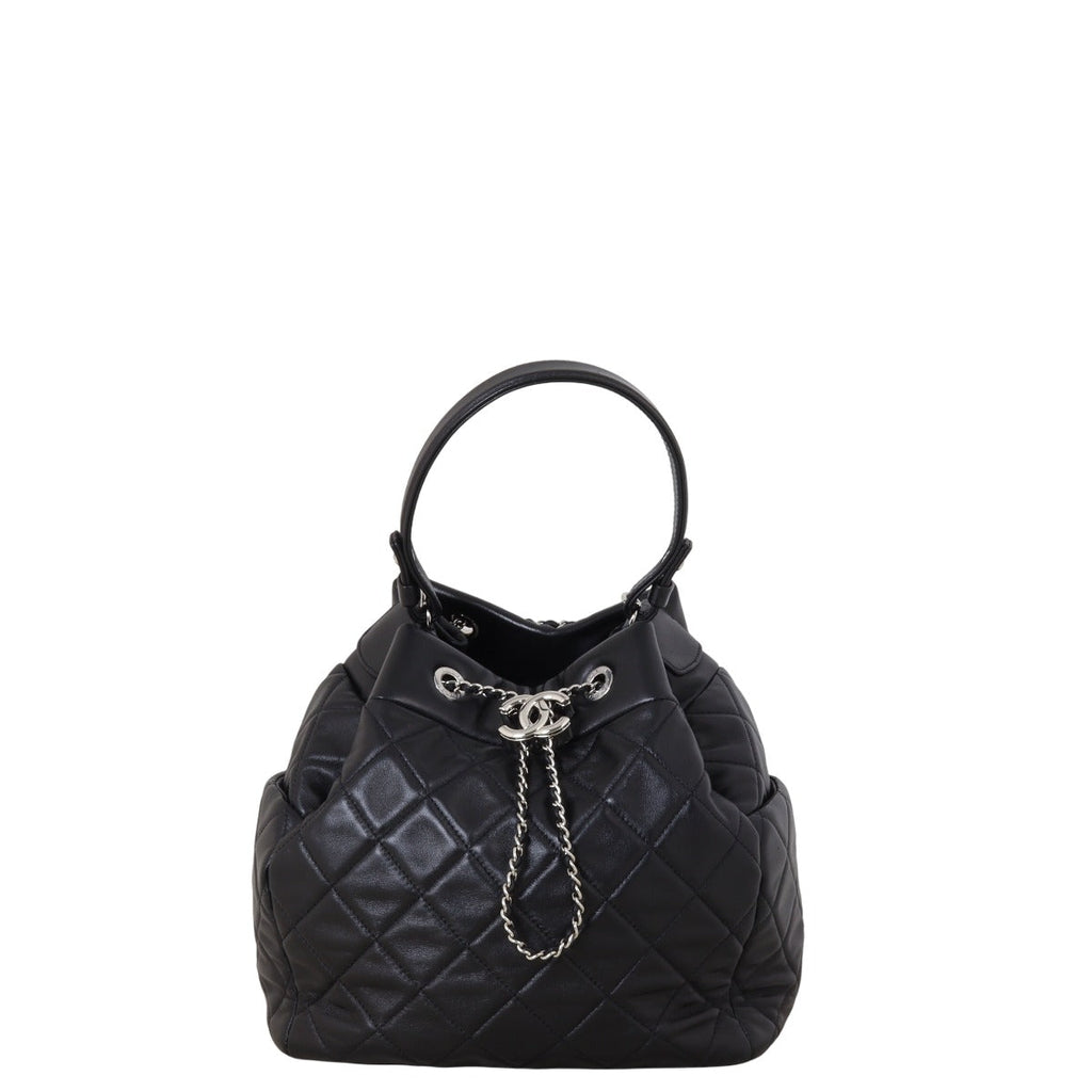 Chanel Quilted CC Drawstring Bucket Bag