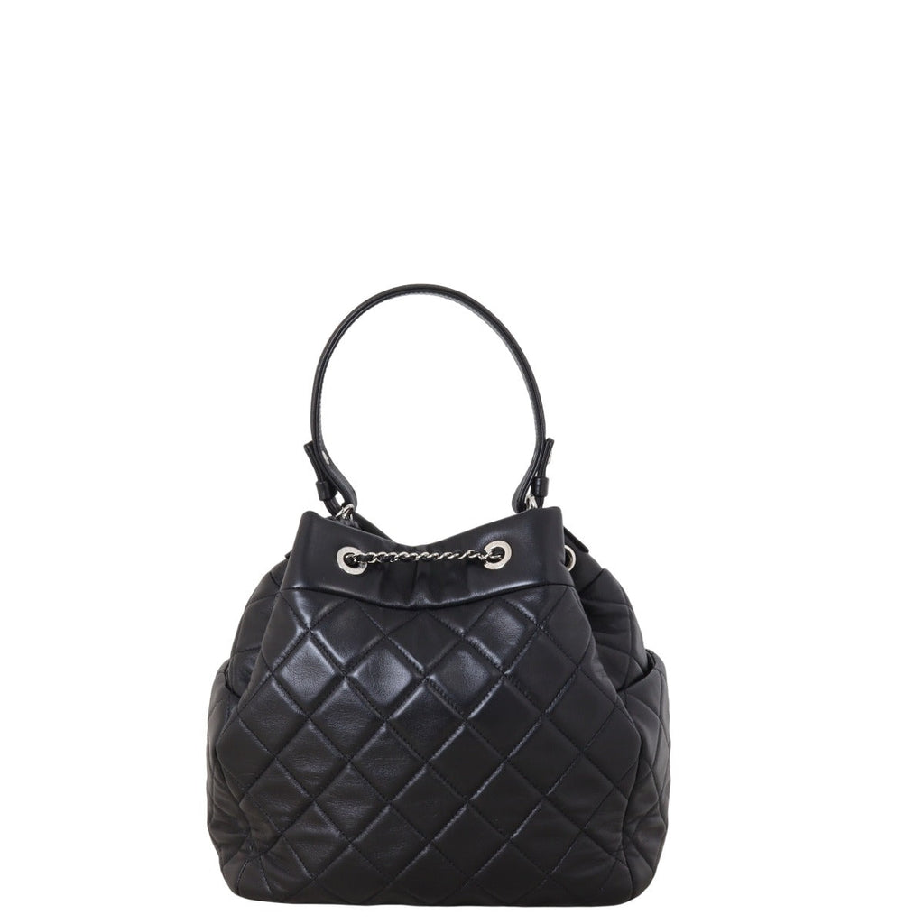 Chanel Quilted CC Drawstring Bucket Bag