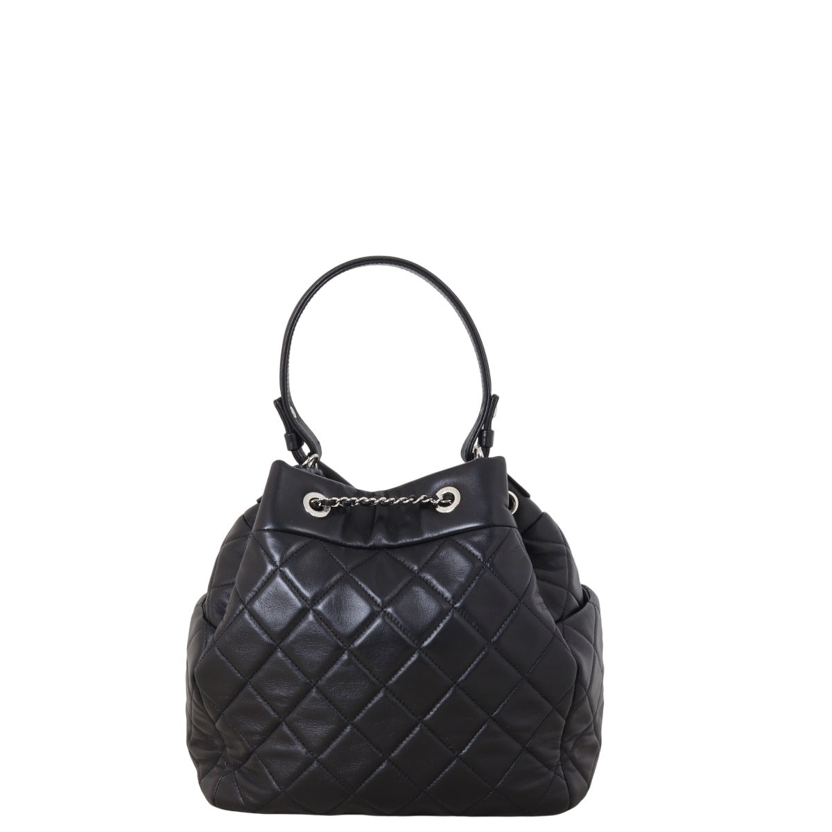 Chanel Quilted CC Drawstring Bucket Bag