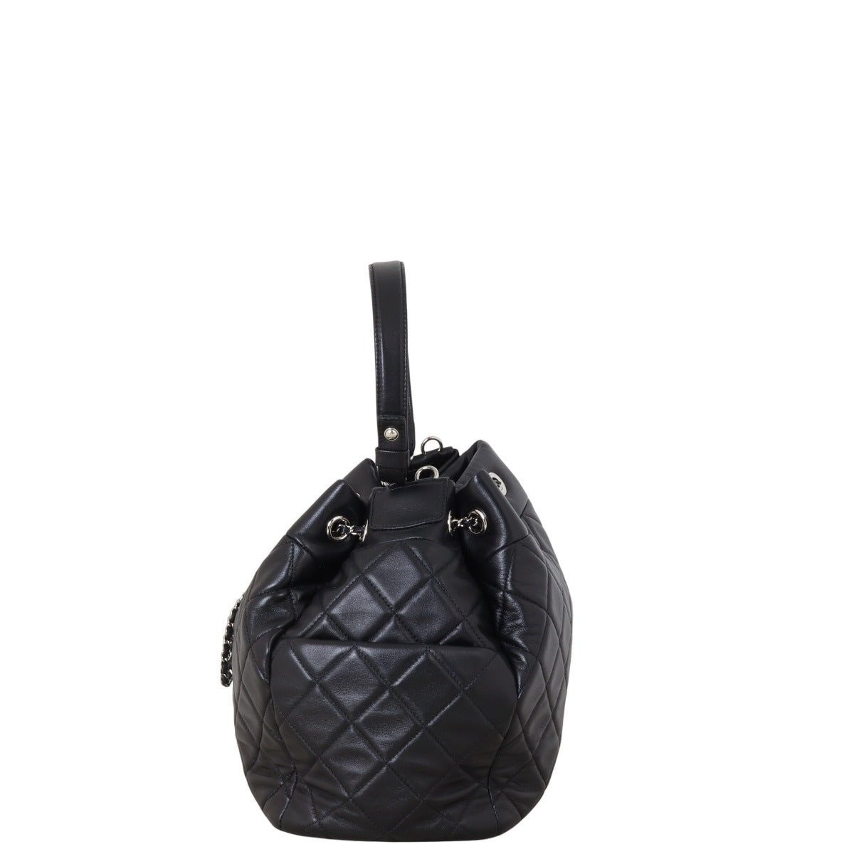Chanel Quilted CC Drawstring Bucket Bag