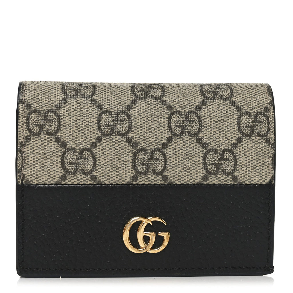 Dollar Calfskin GG Supreme Monogram GG Marmont  Case Black Beige Ebony