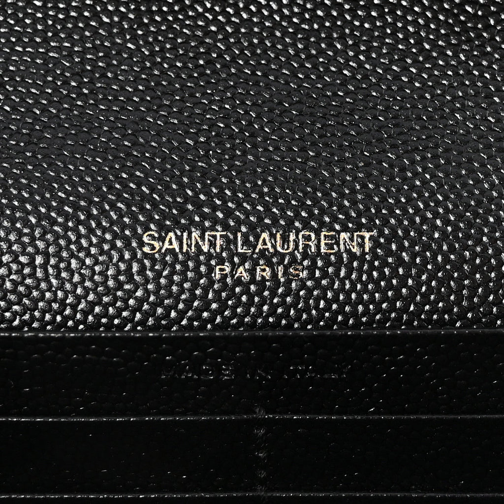 Grain De Poudre Matelasse Chevron Monogram Chain Wallet Black