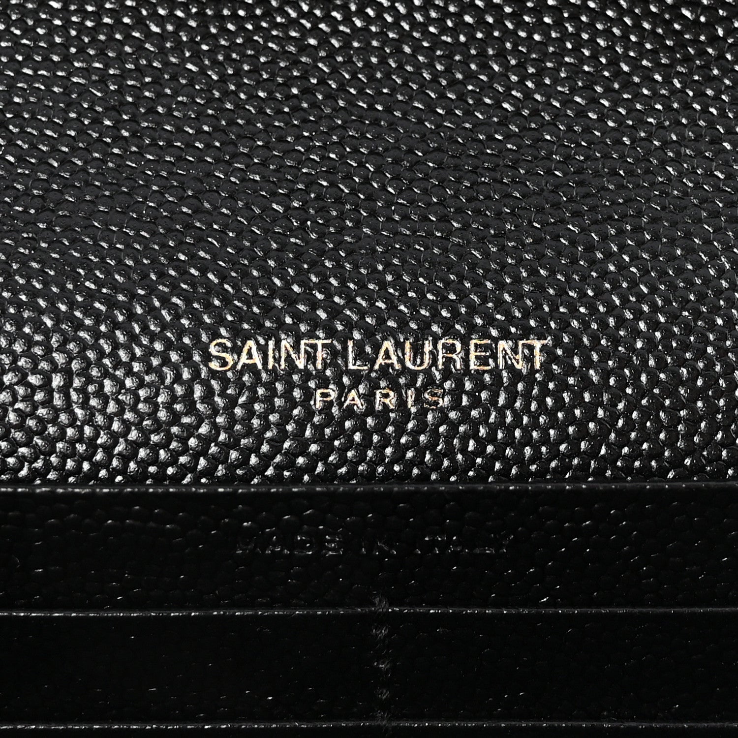 Grain De Poudre Matelasse Chevron Monogram Chain Wallet Black