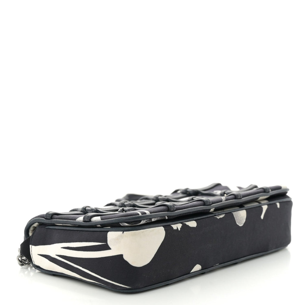 Silk Lambskin Tahiti Timeless Flap Navy White