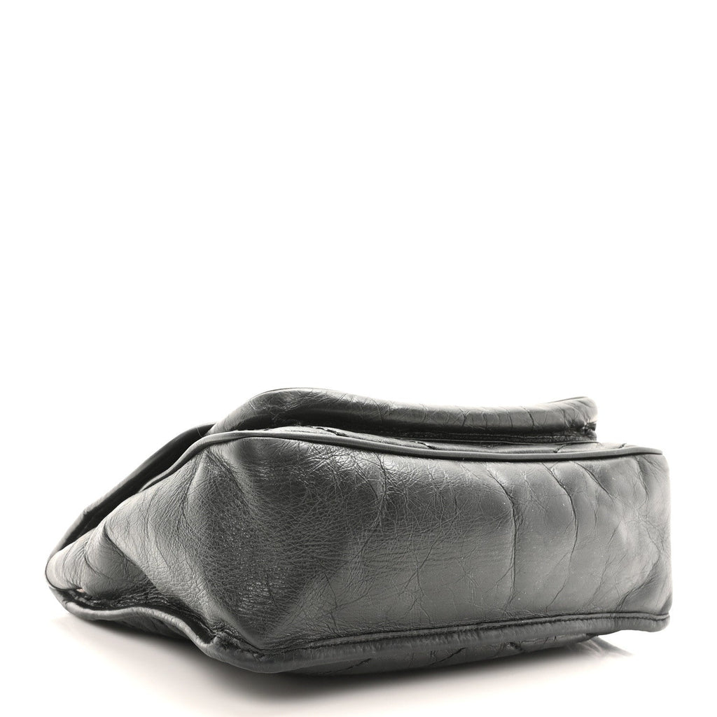Crinkled Calfskin Matelasse Monogram Medium Niki Chain Satchel Storm