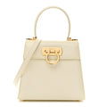 Brushed Off Calfskin Small Iconic Top Handle Bag Magnolia