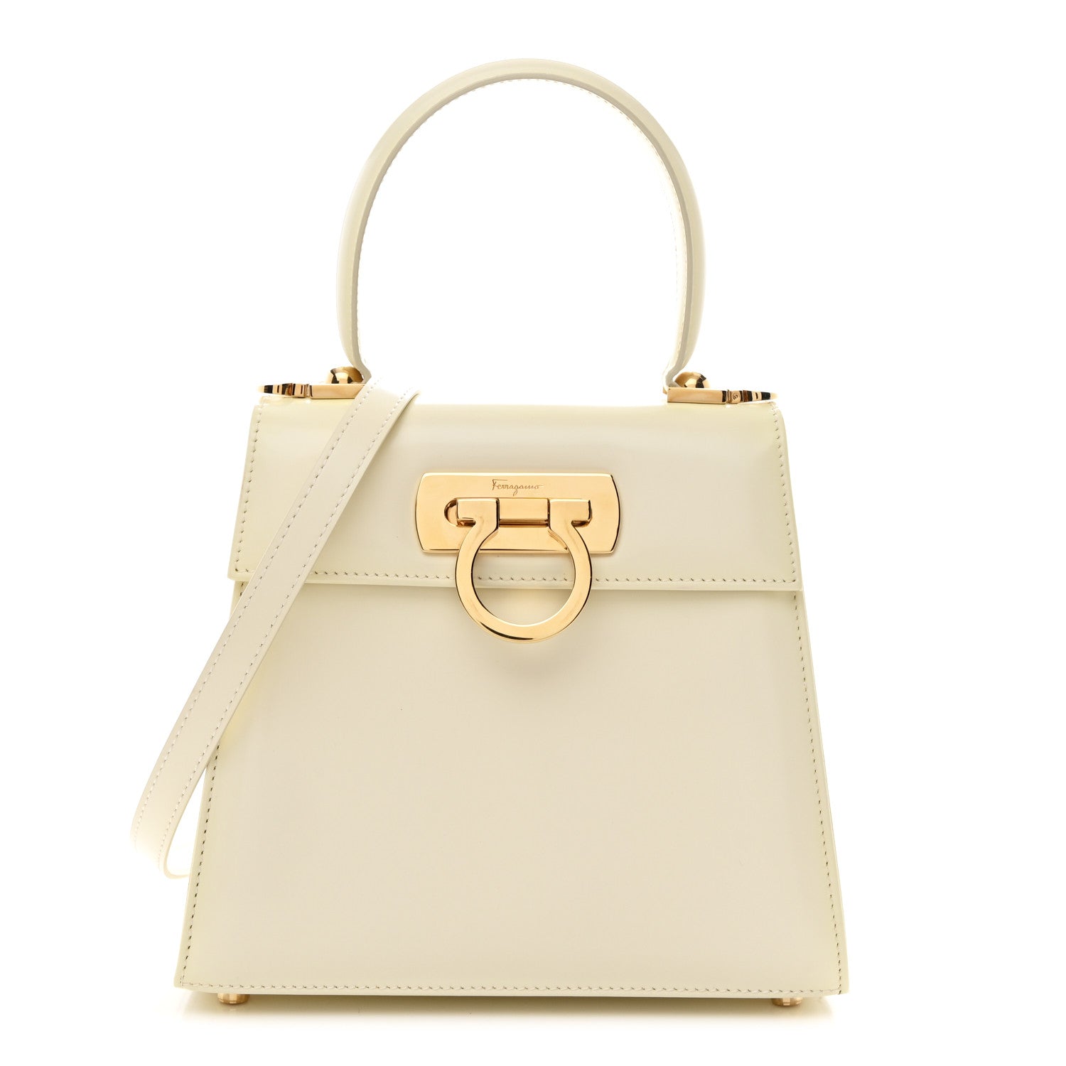 Brushed Off Calfskin Small Iconic Top Handle Bag Magnolia