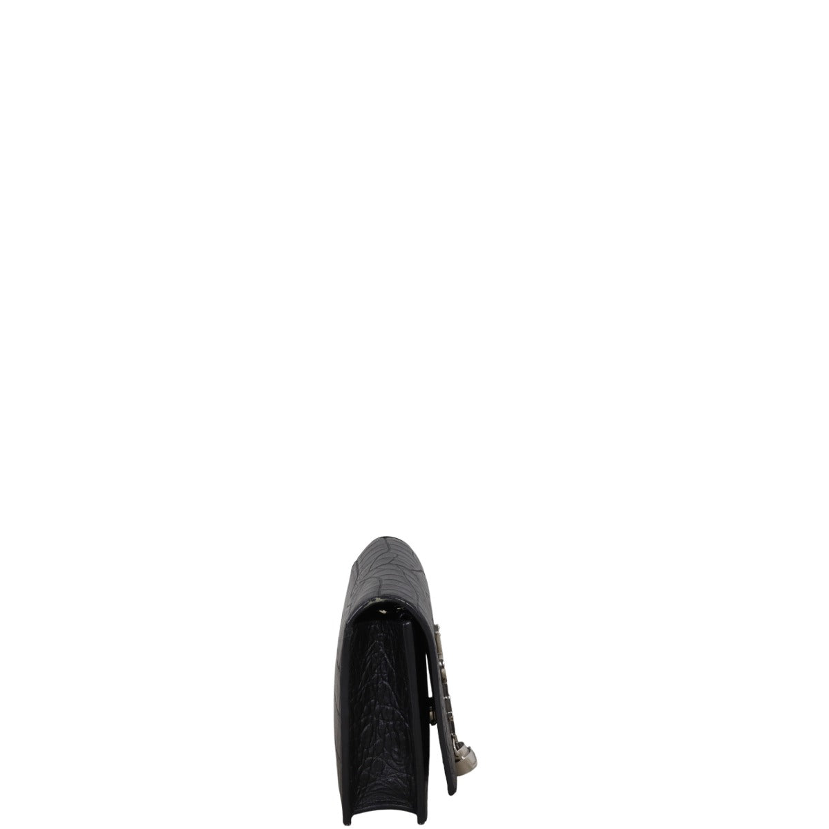 Saint Laurent Kate Tassel Chain Wallet Croc-Embossed