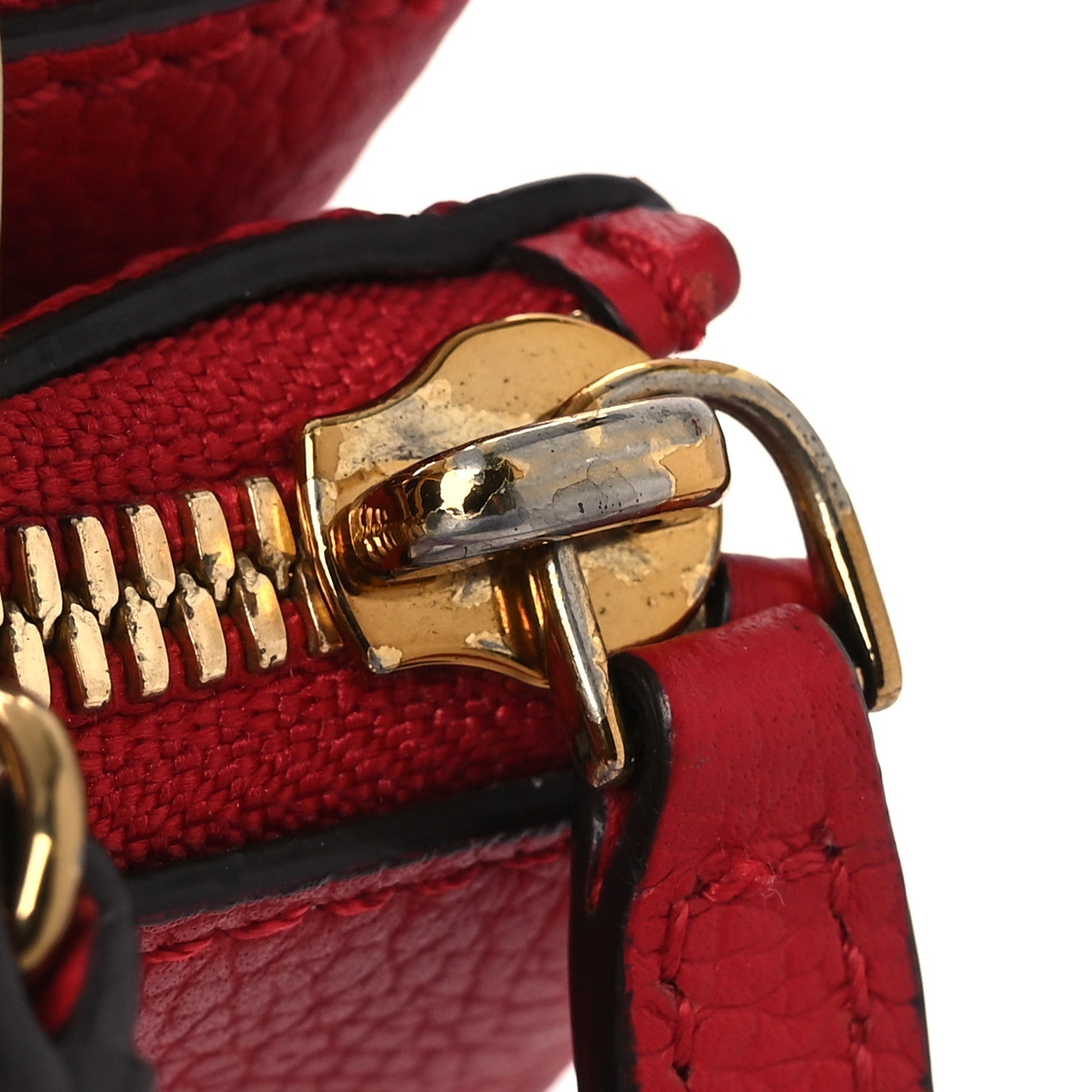 Grained Calfskin Milla Double Crossbody Bag Ruby Red