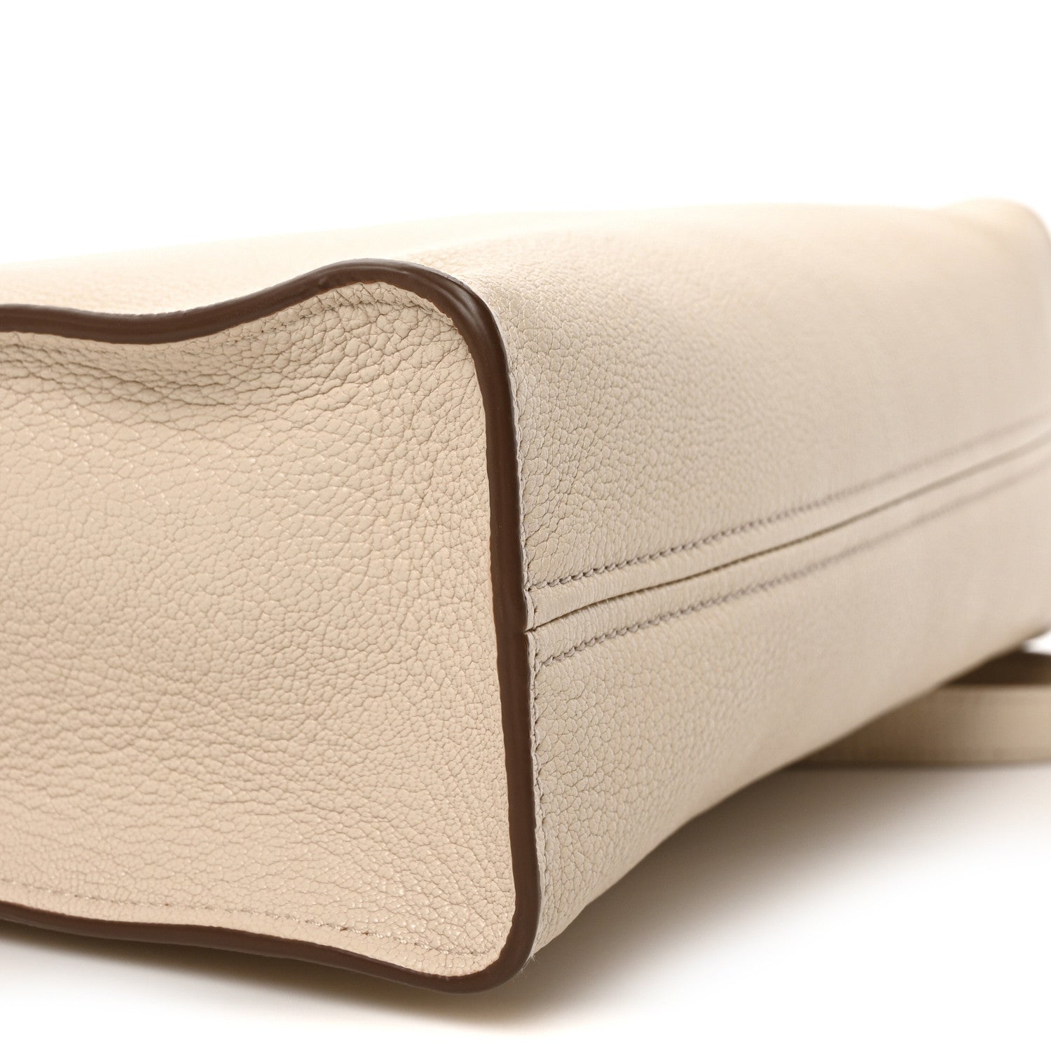 Goatskin Logo Embossed Shopping Tote Lino