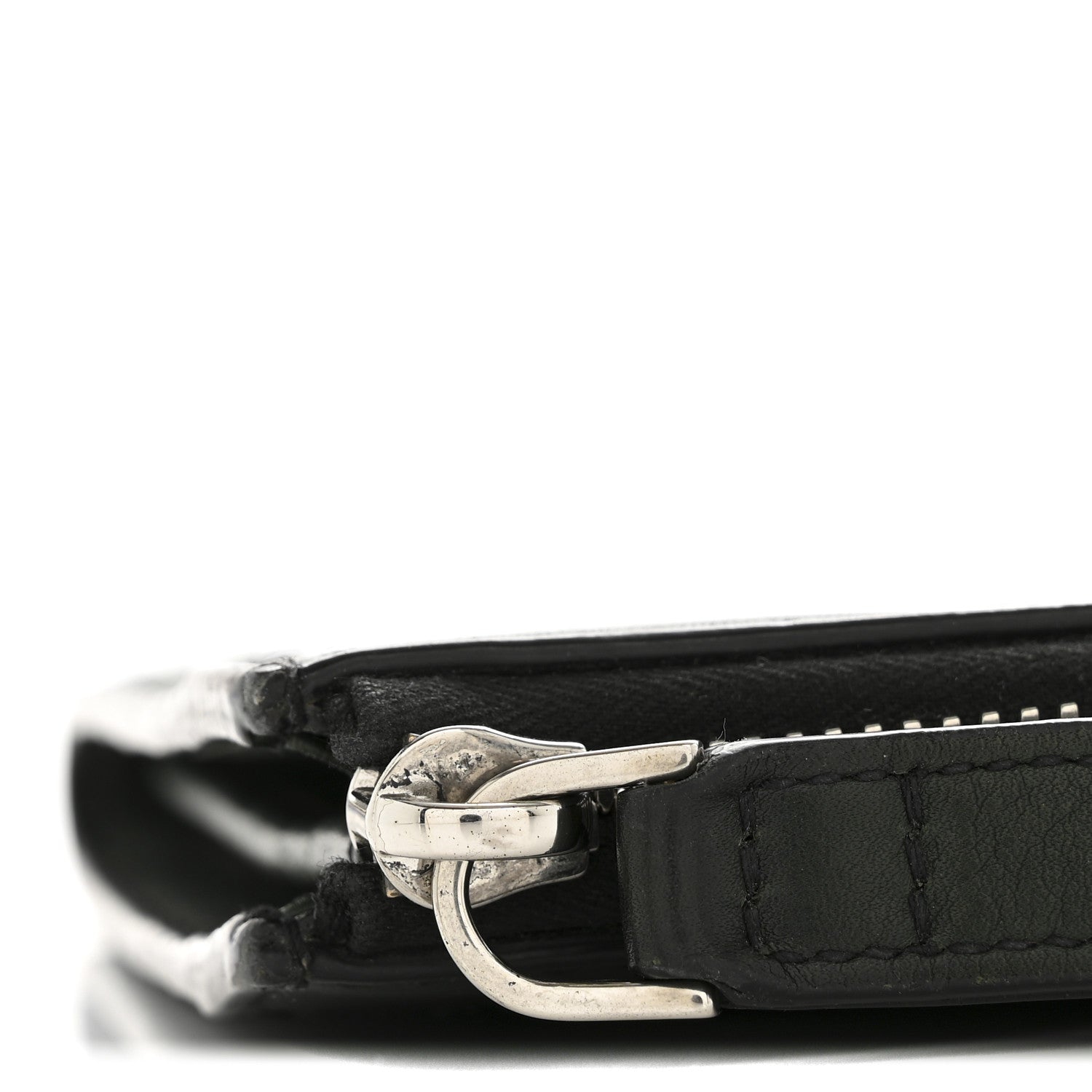 Calfskin Gancini Embossed Wristlet Clutch Dark Green