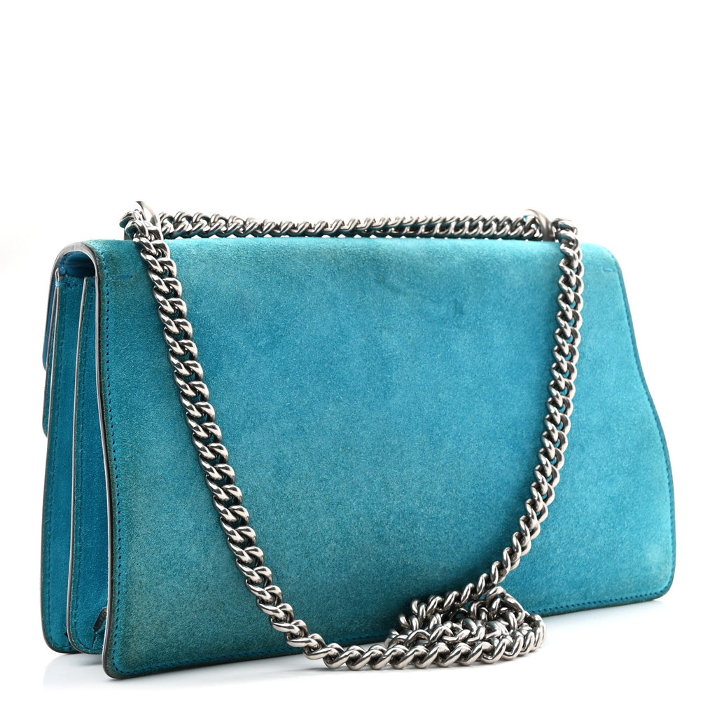 Suede Small Dionysus Shoulder Bag Blue