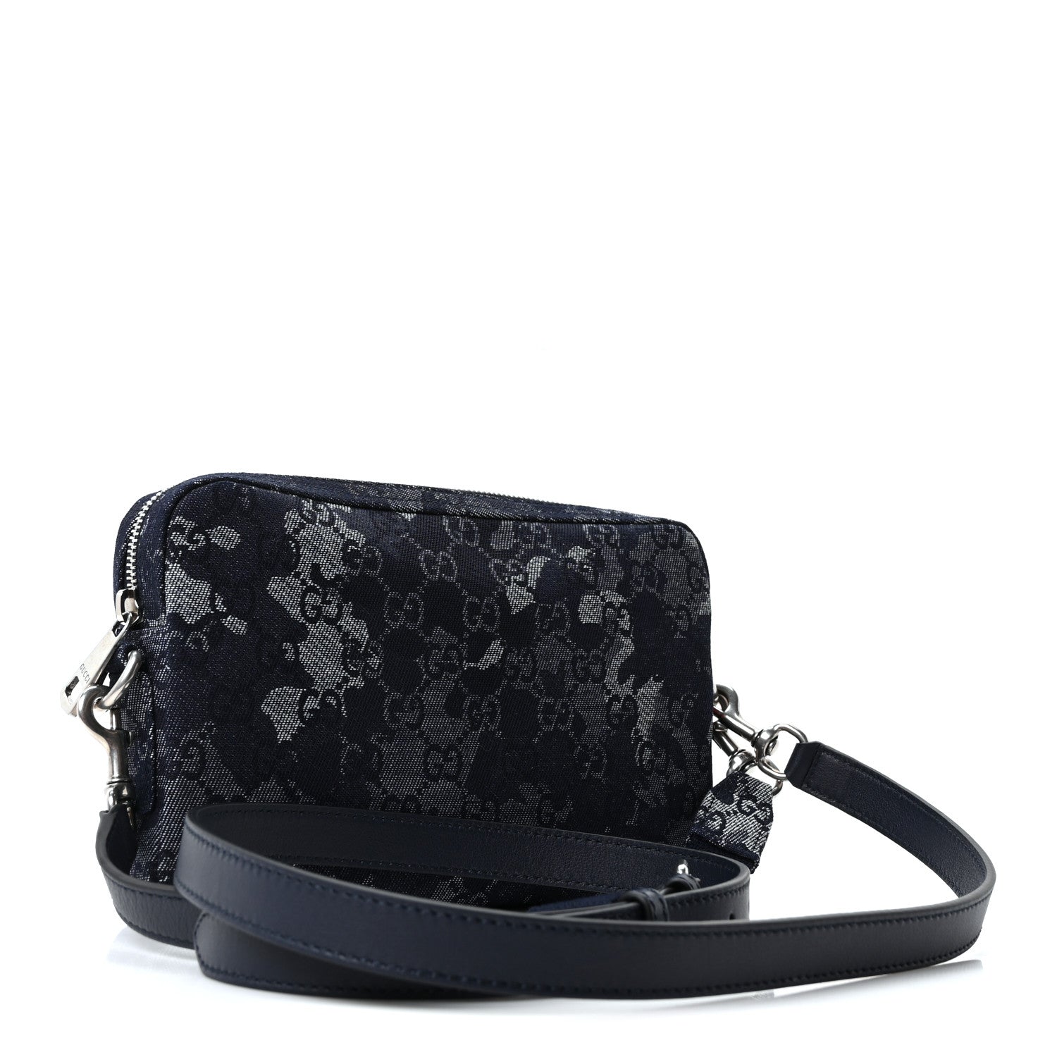 Denim GG Monogram Camouflage Small Crossbody Bag Blue