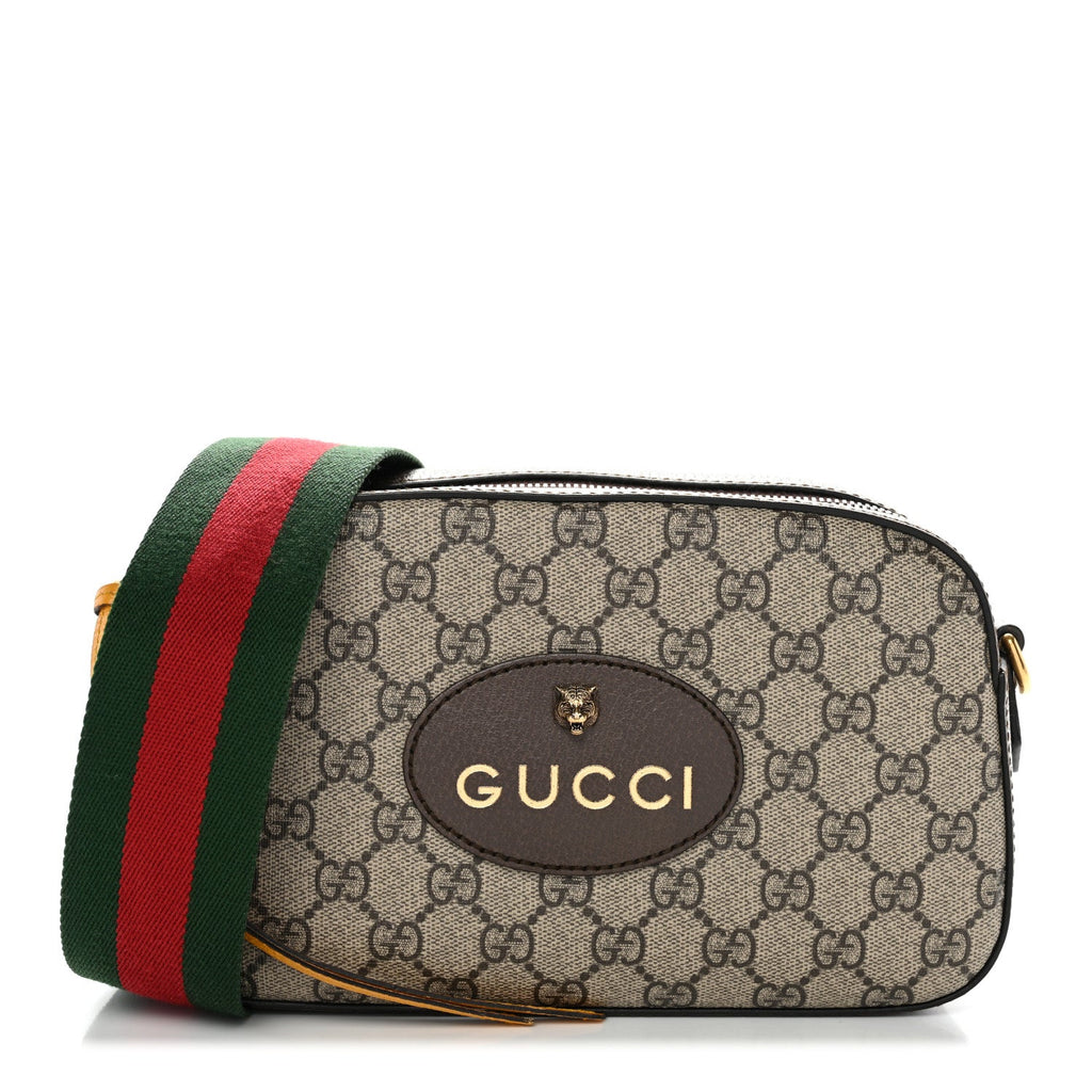 GG Supreme Monogram Web Neo Vintage Shoulder Bag Beige New Acero Crop