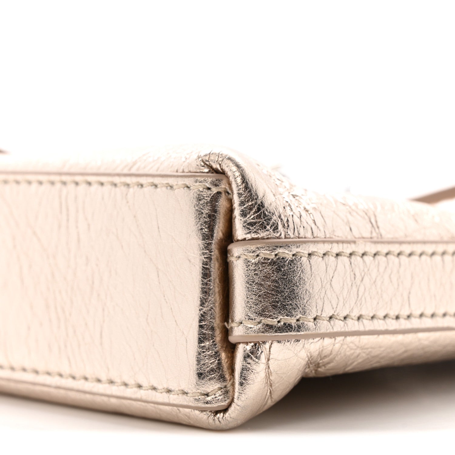 Metallic Calfskin Mini Voyou Bag Dusty Gold