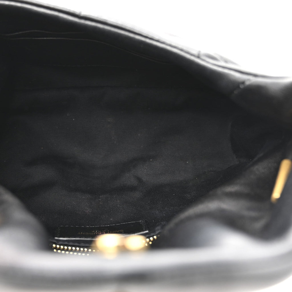 Lambskin Quilted Toy Loulou Puffer Monogram Chain Satchel Black