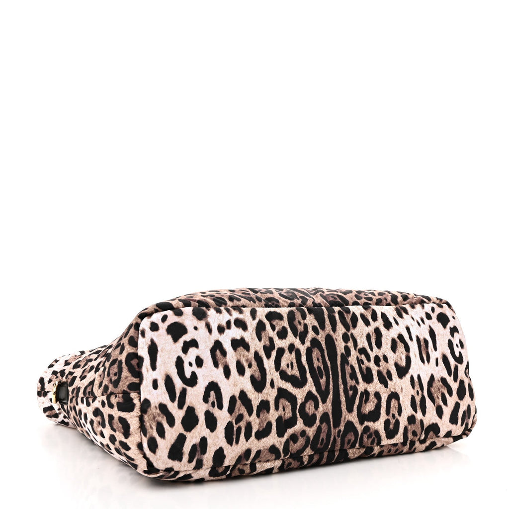 Nylon Leopard Print Changing Bag Brown